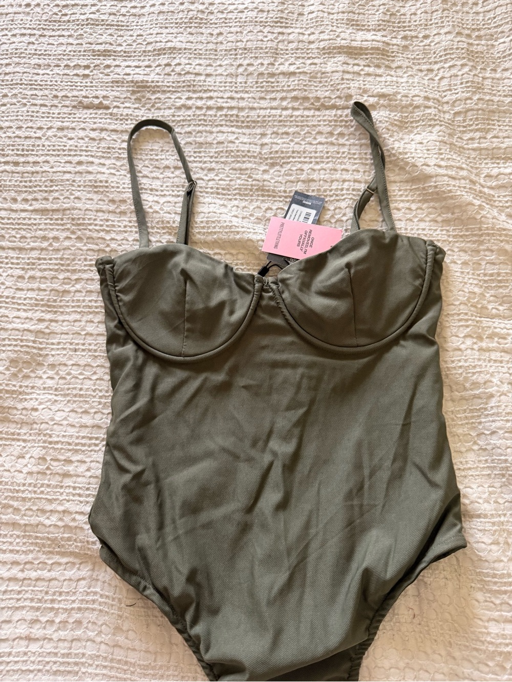 PrettyLittleThing Olive Green Underwire Bodysuit